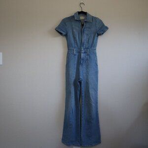 Alice + Olivia Women's Blue Gorgeous Collar Wide-leg Jumpsuit Size 24